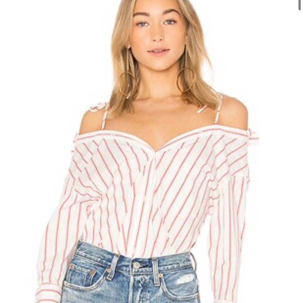 NWT Joie Alvina size M Striped Off-Shoulder Women's Top